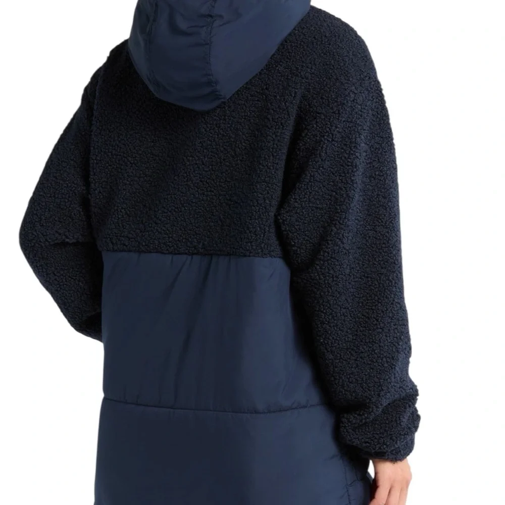 335. Zella Women's Beige Faux Sherling Hooded Jacket NEW - Picture 3 of 3